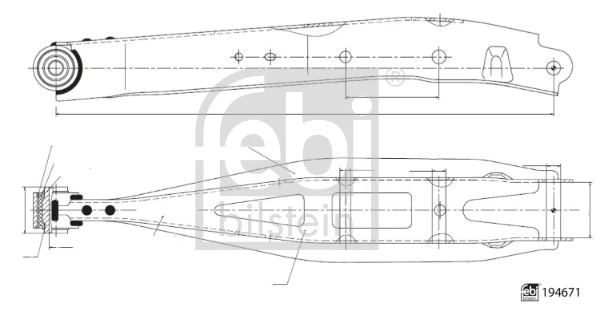 Control/Trailing Arm, wheel suspension